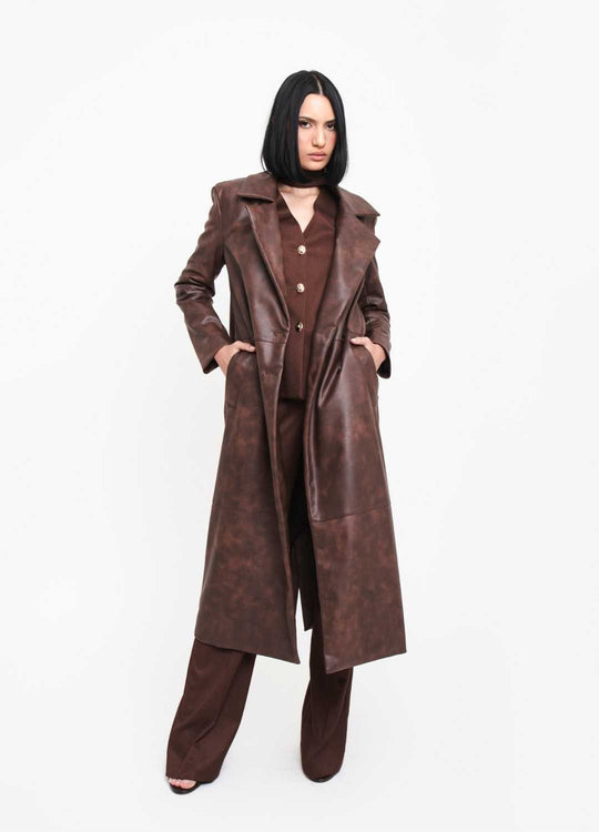 TRENCH COAT MARROM P.U.