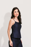 CORSELET COM ALÇAS DENIM