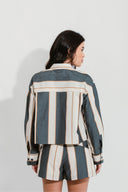 CAMISA LISTRADA COM TOP