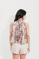 BLUSA GOLA LENÇO ESTAMPADA