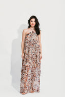 VESTIDO LONGO FRENTE ÚNICA ESTAMPADO