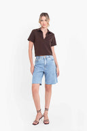 BERMUDA JEANS AZUL MÉDIO