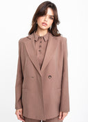 BLAZER ACINTURADO RISCA MARROM
