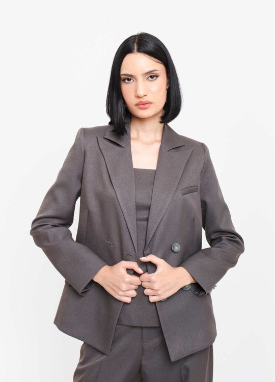 BLAZER AJUSTADO CINZA