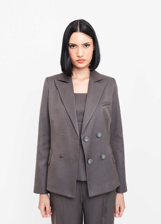 BLAZER AJUSTADO CINZA