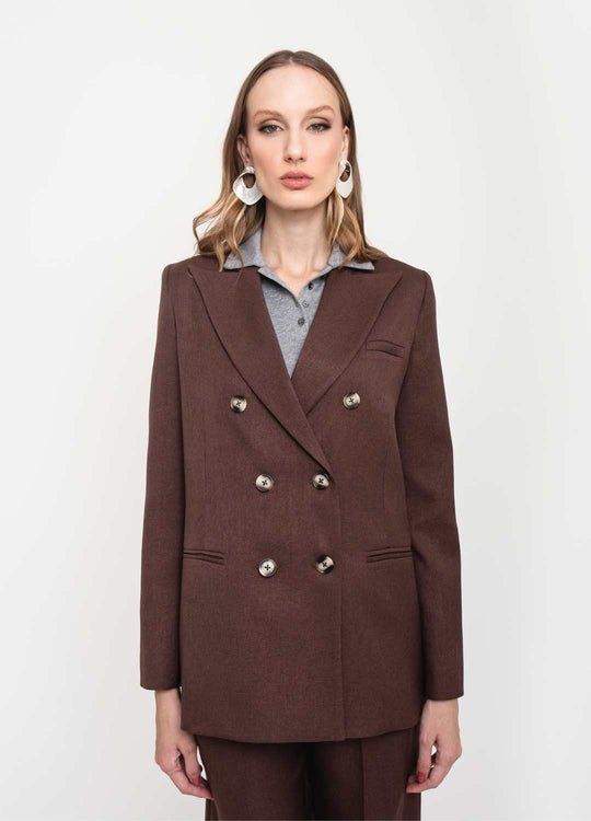 BLAZER ALFAIATARIA ALONGADO MARROM