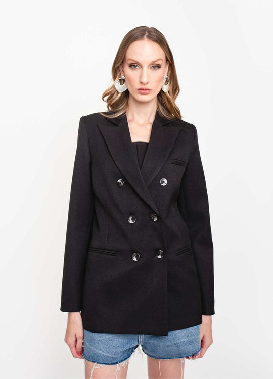 BLAZER ALFAIATARIA ALONGADO PRETO
