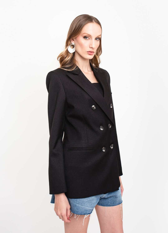 BLAZER ALFAIATARIA ALONGADO PRETO