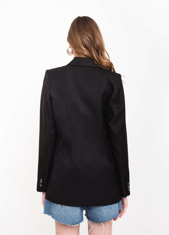 BLAZER ALFAIATARIA ALONGADO PRETO