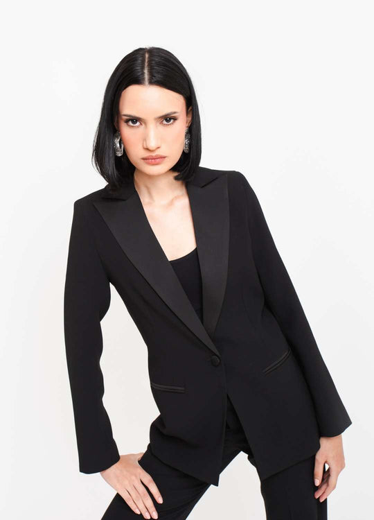 BLAZER DETALHE CETIM PRETO T.A.