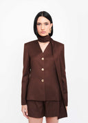 BLAZER GOLA LENÇO MARROM NM