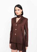 BLAZER GOLA LENÇO MARROM NM