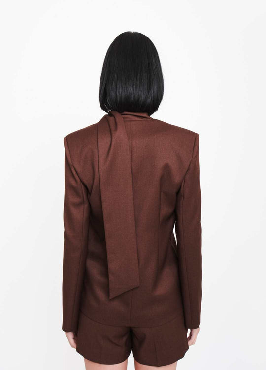 BLAZER GOLA LENÇO MARROM NM