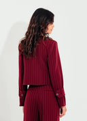 BLAZER GOLA REDONDA RISCA BORDÔ HB