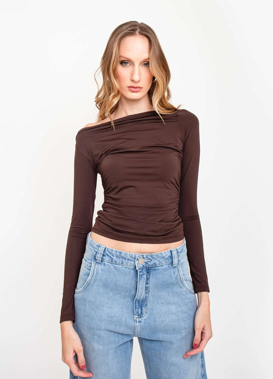 BLUSA AJUSTADA COM FRANZIDO