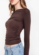 BLUSA AJUSTADA COM FRANZIDO