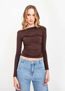 BLUSA AJUSTADA COM FRANZIDO