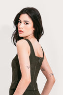 BLUSA AJUSTADA VERDE MESCLA