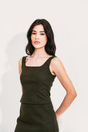 BLUSA AJUSTADA VERDE MESCLA
