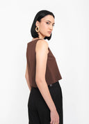 BLUSA ALFAIATARIA MARROM