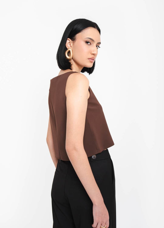 BLUSA ALFAIATARIA MARROM