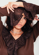 BLUSA BABADOS EM RENDA
