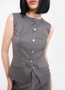 BLUSA COM BOTÕES E LAPELA