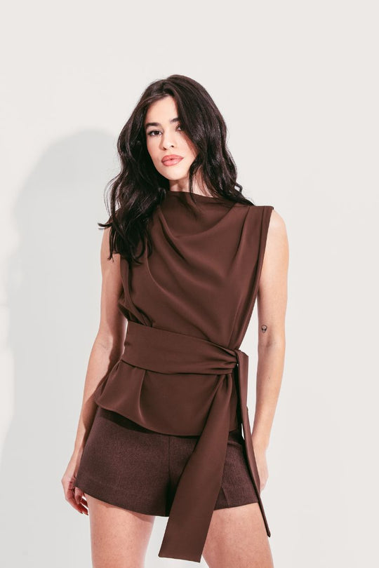 BLUSA AMARRAÇÃO MARROM