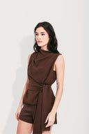 BLUSA AMARRAÇÃO MARROM