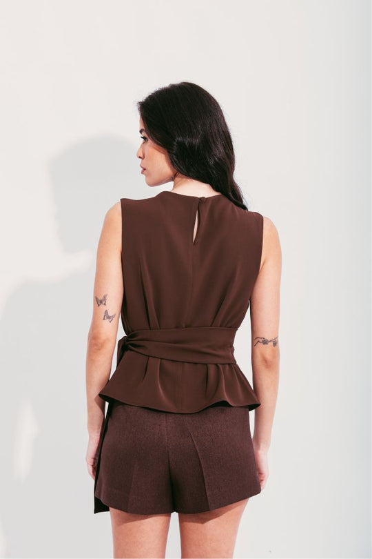 BLUSA AMARRAÇÃO MARROM
