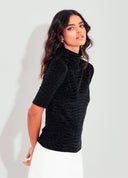 BLUSA COM MANGA TEXTURIZADA LN