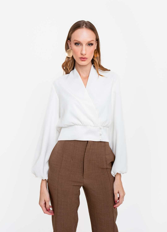 BLUSA COM PUNHO BALONÊ