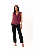 BLUSA DECOTE ASSIMÉTRICO VINHO