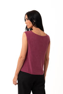 BLUSA DECOTE ASSIMÉTRICO VINHO