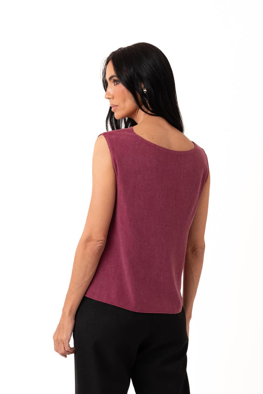 BLUSA DECOTE ASSIMÉTRICO VINHO