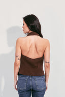 BLUSA DEGAGÊ COM GOLA MARROM [PRÉ-VENDA]