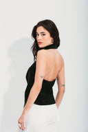 BLUSA DEGAGÊ COM GOLA PRETA [PRÉ-VENDA]