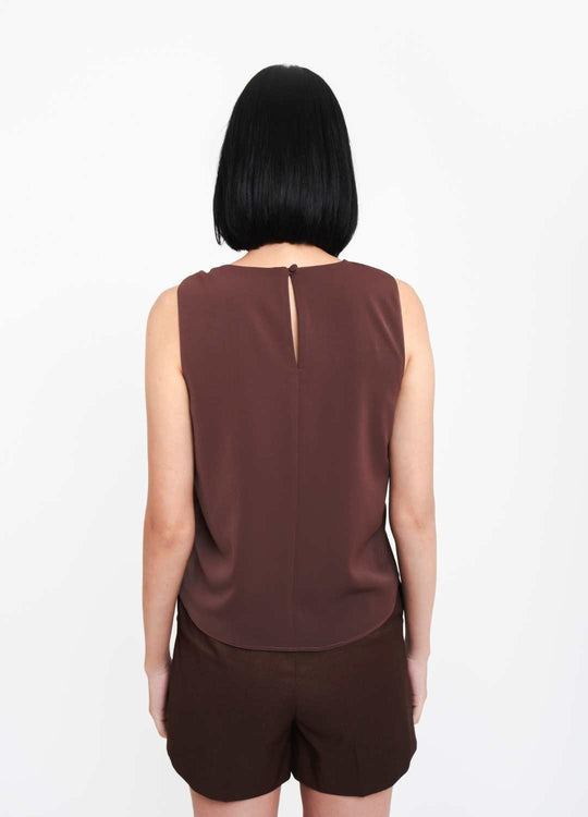 BLUSA FIVELA OMBRO MARROM