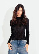 BLUSA GOLA ALTA VELUDO