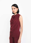 BLUSA GOLA DEGAGÊ BORDÔ