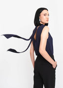 BLUSA GOLA LENÇO MARINHO