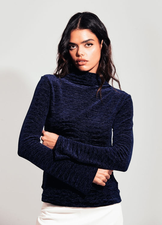 BLUSA MANGA LONGA TEXTURIZADA