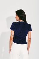 BLUSA MANGA VELUDO AZUL