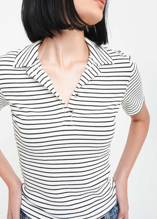 BLUSA POLO LISTRAS COM BOTÕES