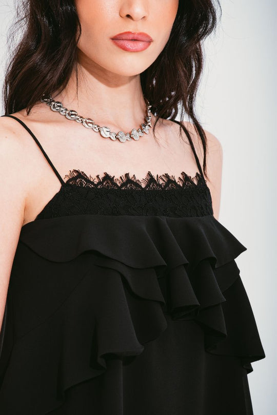 BLUSA RENDA COM BABADOS