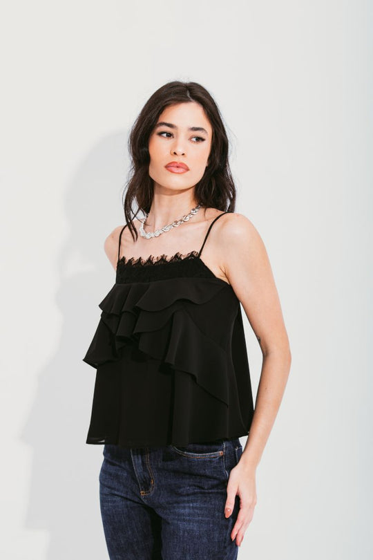 BLUSA RENDA COM BABADOS