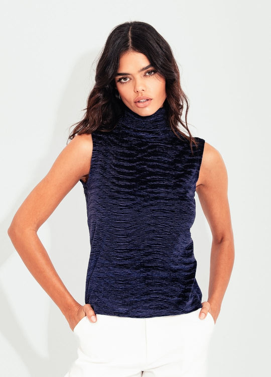 BLUSA SEM MANGA TEXTURIZADA