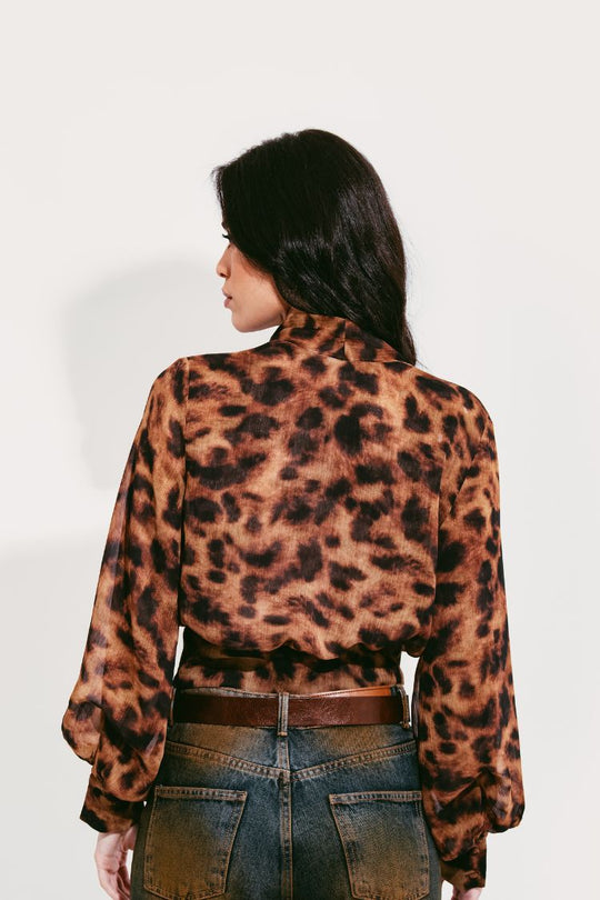 BLUSA TRANSPASSE ANIMAL PRINT