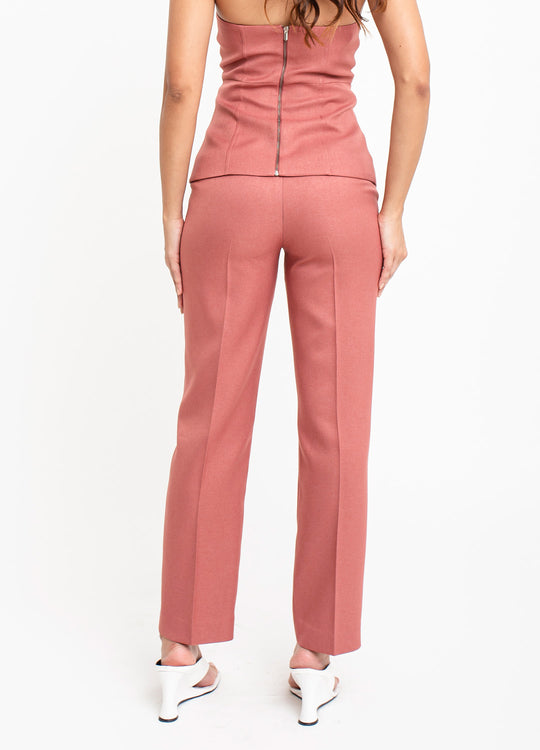CALÇA ALFAITARIA COM VINCO GOIABA