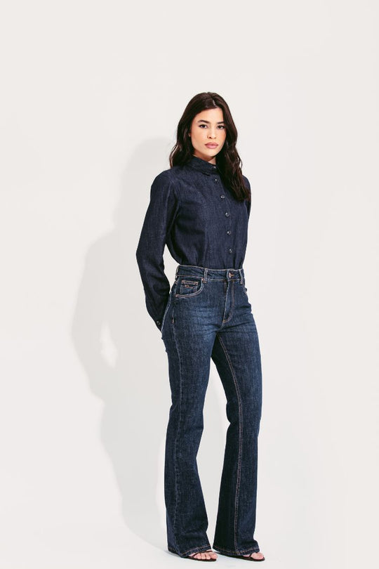 CALÇA BOOT CUT AZUL ESCURO